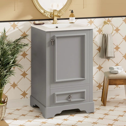 Bathroom Vanity With Sink, Soft Close Door, Shelf