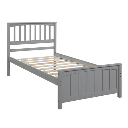 Wood Platform Bed with Headboard and Footboard
