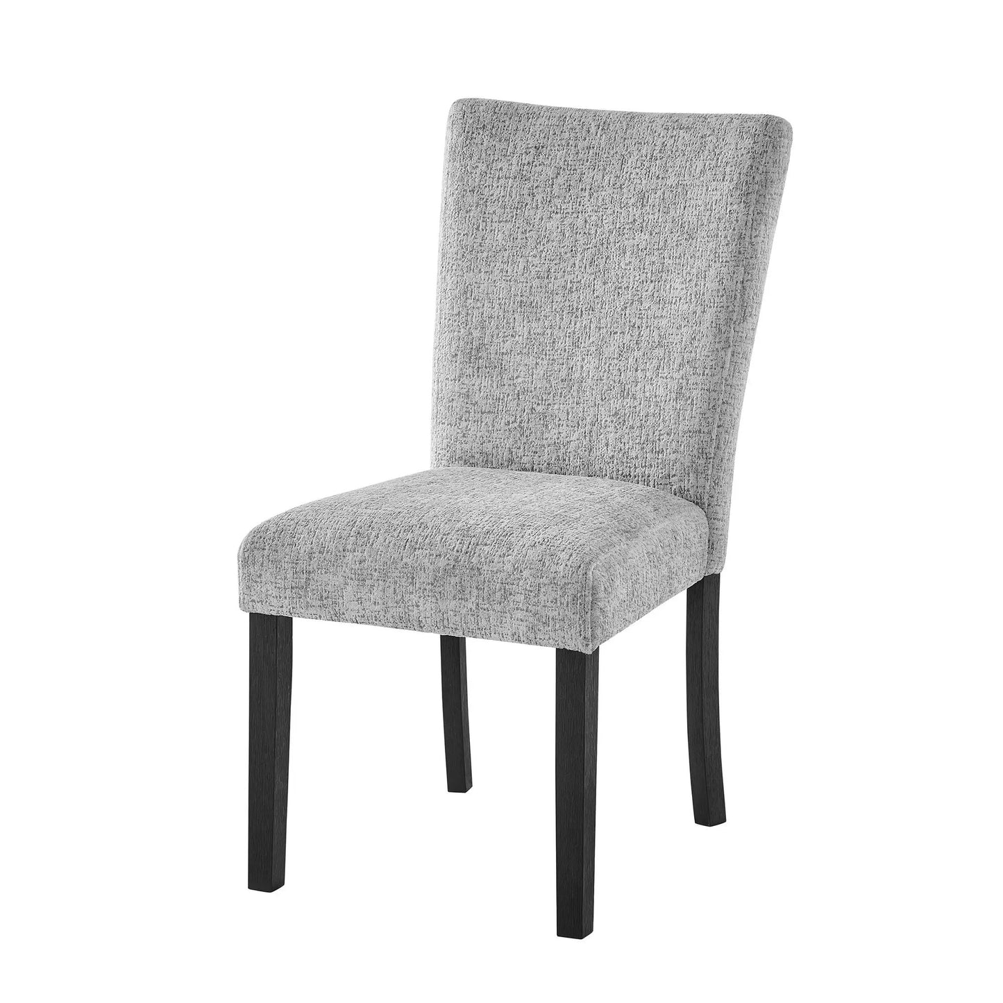 Oceanic gray dining chair with textured fabric and dark wood legs on Tampa Home & Garden Store