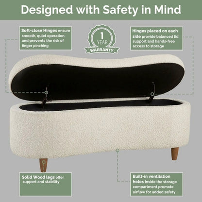 Flip Top Storage Bench With Soft Close Hinges
