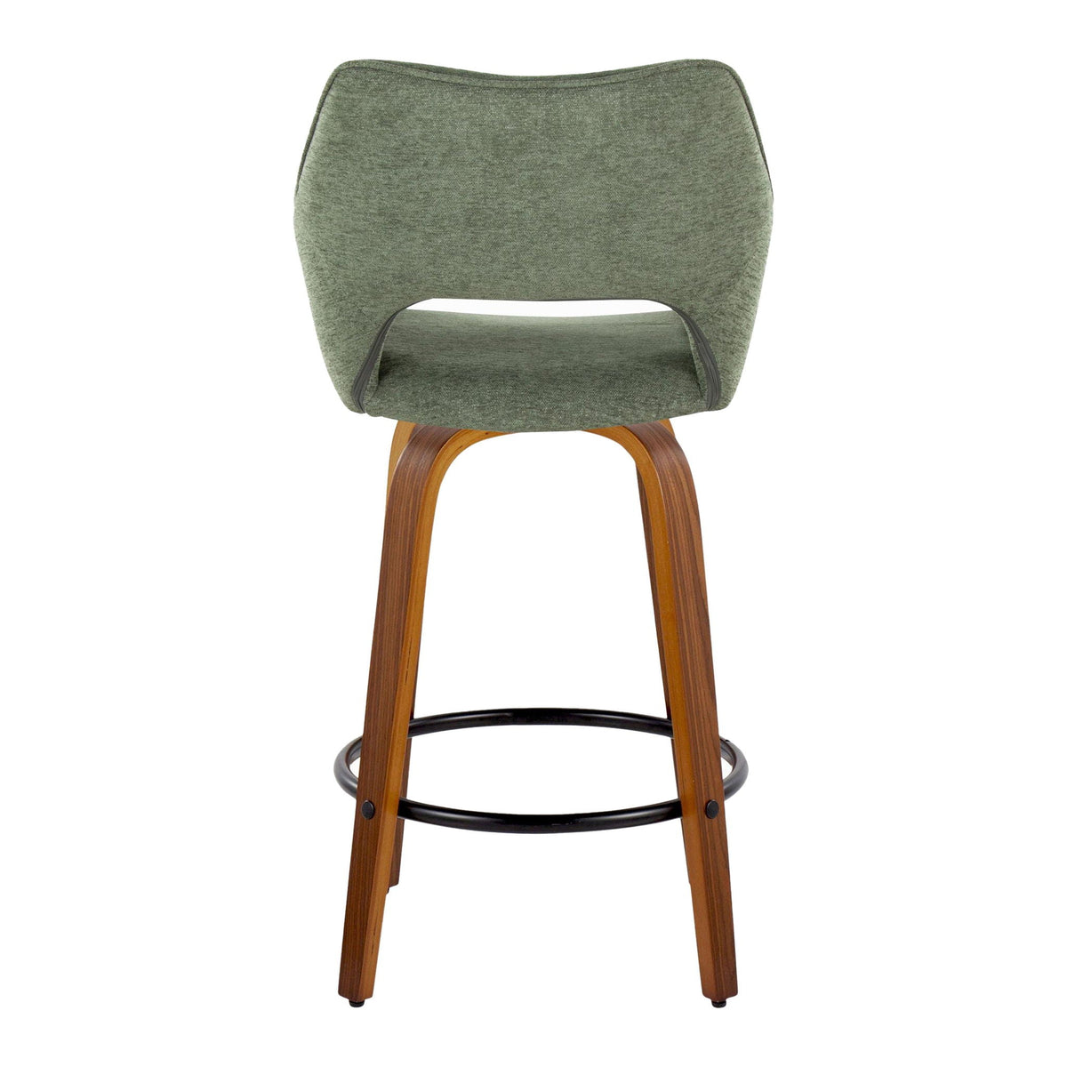 Counter stools with fixed-height swivel and footrest, green fabric HouseOfZazla on Tampa Home & Garden Store