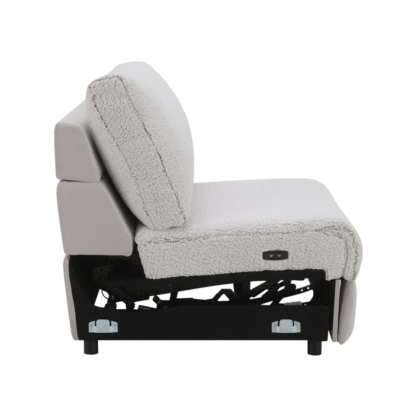 Tarrance modular power recliner sectional gray with plush sherpa cushions by HouseOfZazla on Tampa Home & Garden Store