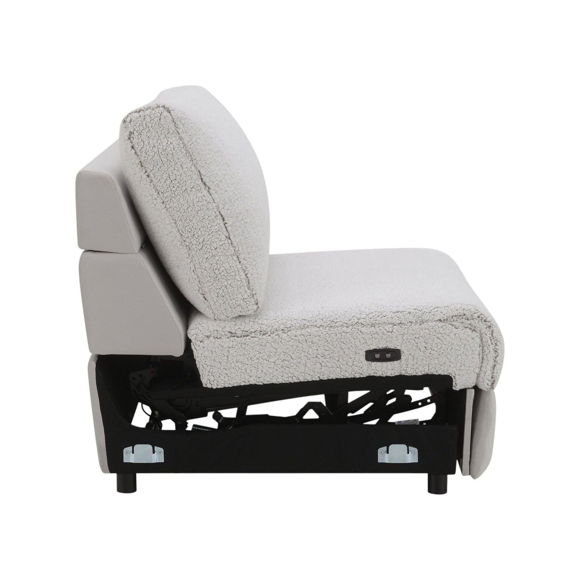Tarrance modular power recliner sectional gray with plush sherpa cushions by HouseOfZazla on Tampa Home & Garden Store