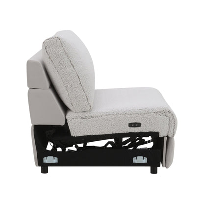 Tarrance modular power recliner sectional gray with plush sherpa cushions by HouseOfZazla on Tampa Home & Garden Store