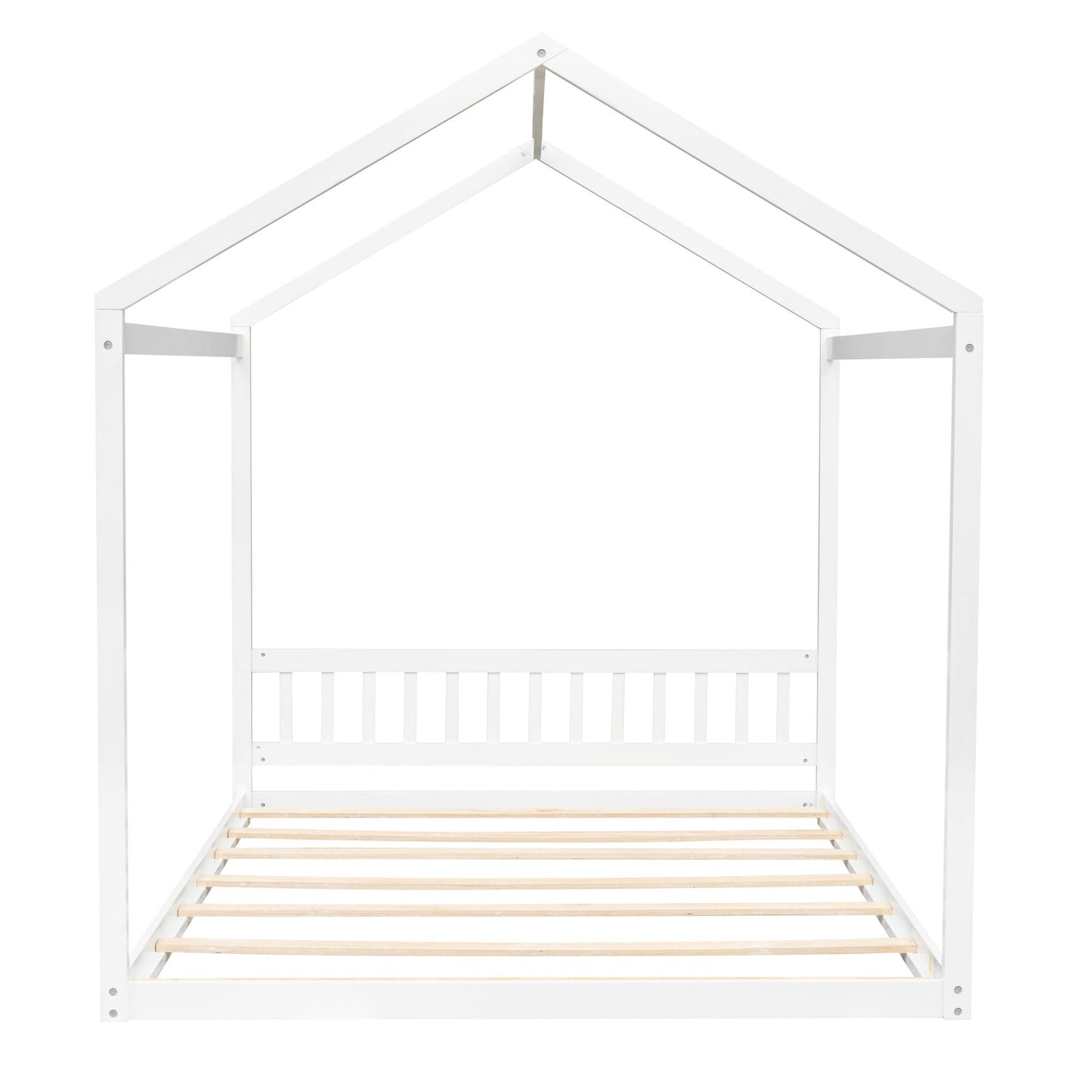 Wooden House Bed With Headboard white canopy HouseOfZazla on Tampa Home & Garden Store