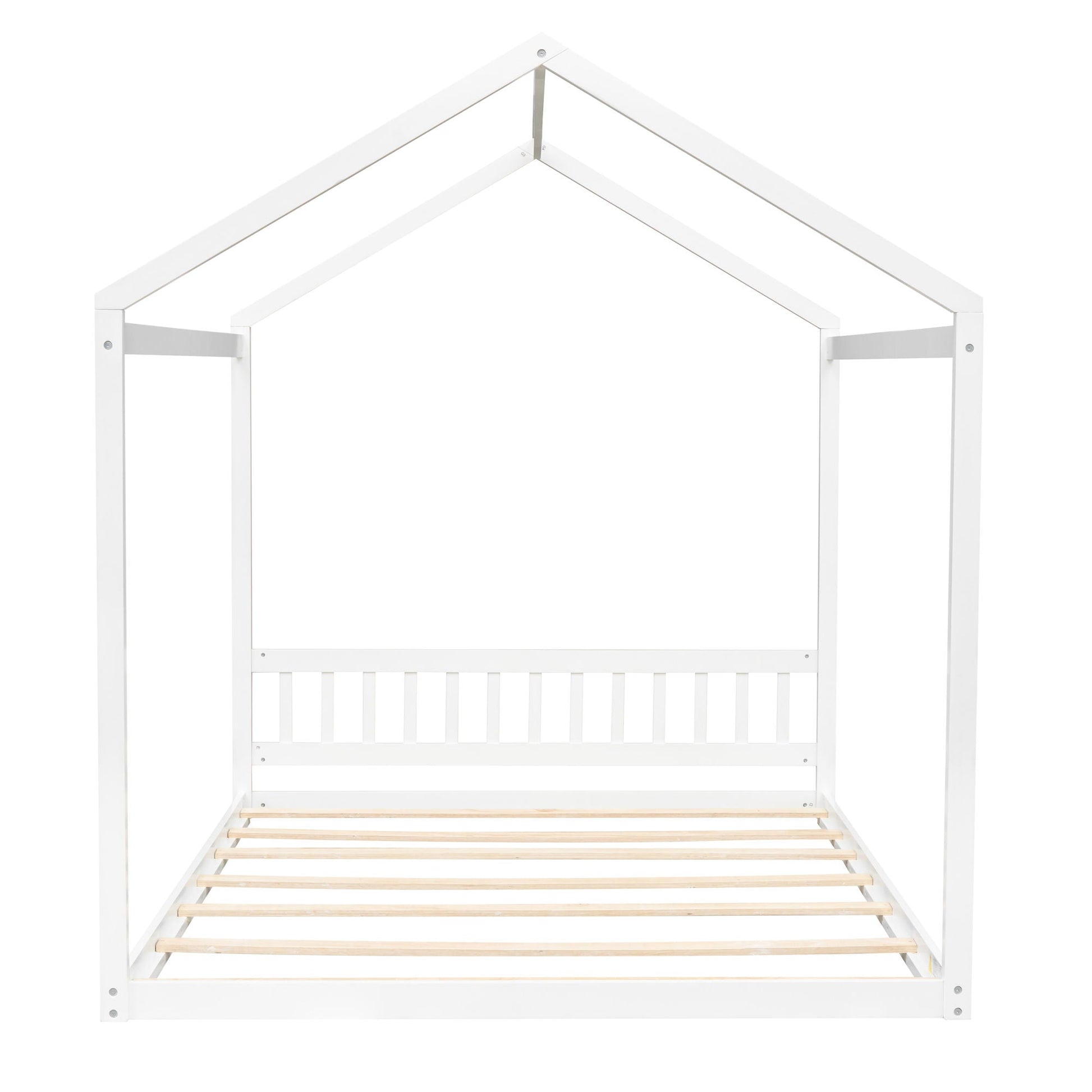 Wooden House Bed With Headboard white canopy HouseOfZazla on Tampa Home & Garden Store