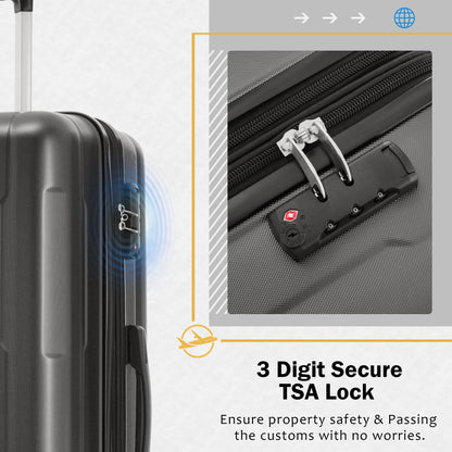 2 piece ABS luggage set with expandable spinner wheels and TSA lock 20in / 28in on Tampa Home & Garden Store