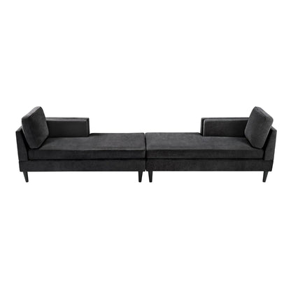 Chaise Lounge Sofa Bed With Dual Layer Armrests