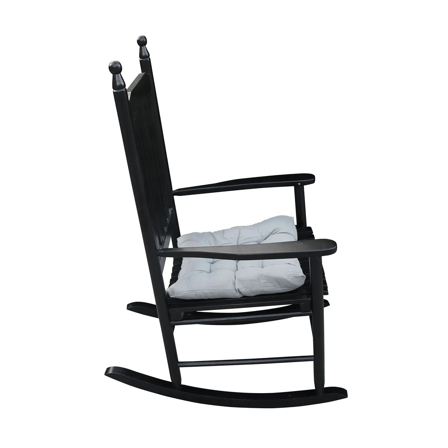 Wooden Porch Rocker Chair black finish with gray cushion by Unique Piece Furniture on Tampa Home & Garden Store