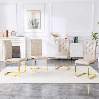 Elegant Faux Alligator Upholstered Dining Chairs