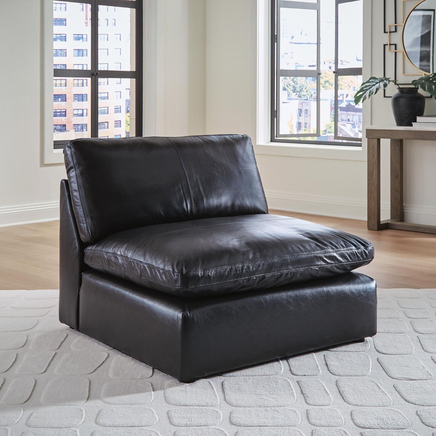 Emilia Sectional Sofa with Leather Accents