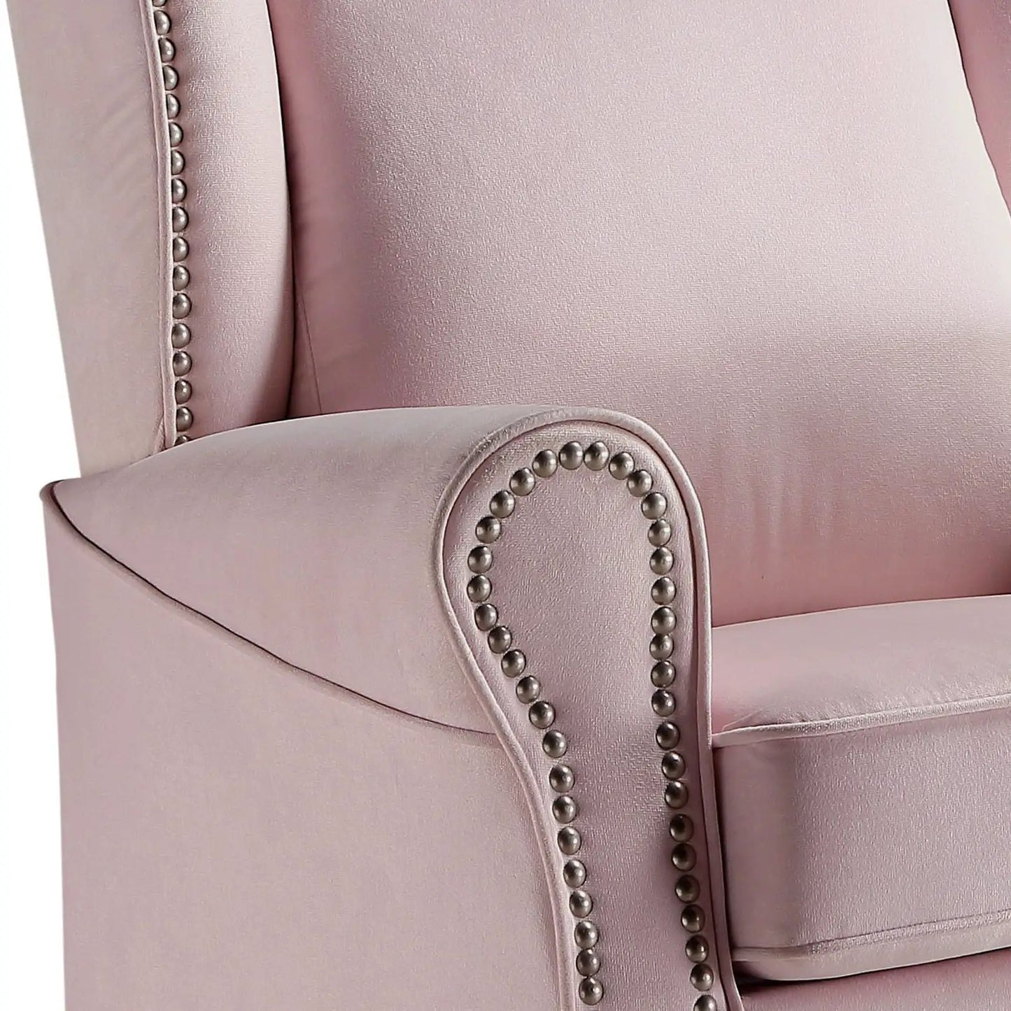 Tamaki Glider Chair with Swivel Pink Upholstery