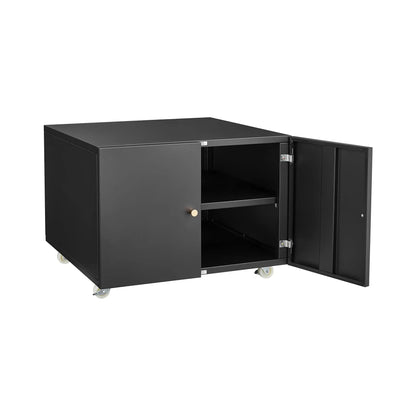Printer Stand 2-door black steel copier cabinet with caster wheels on Tampa Home & Garden Store