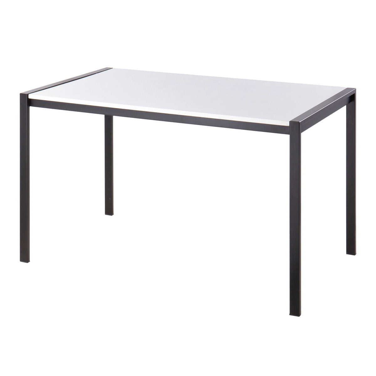 Fuji modern dining table with glass top and black metal frame on Tampa Home & Garden Store