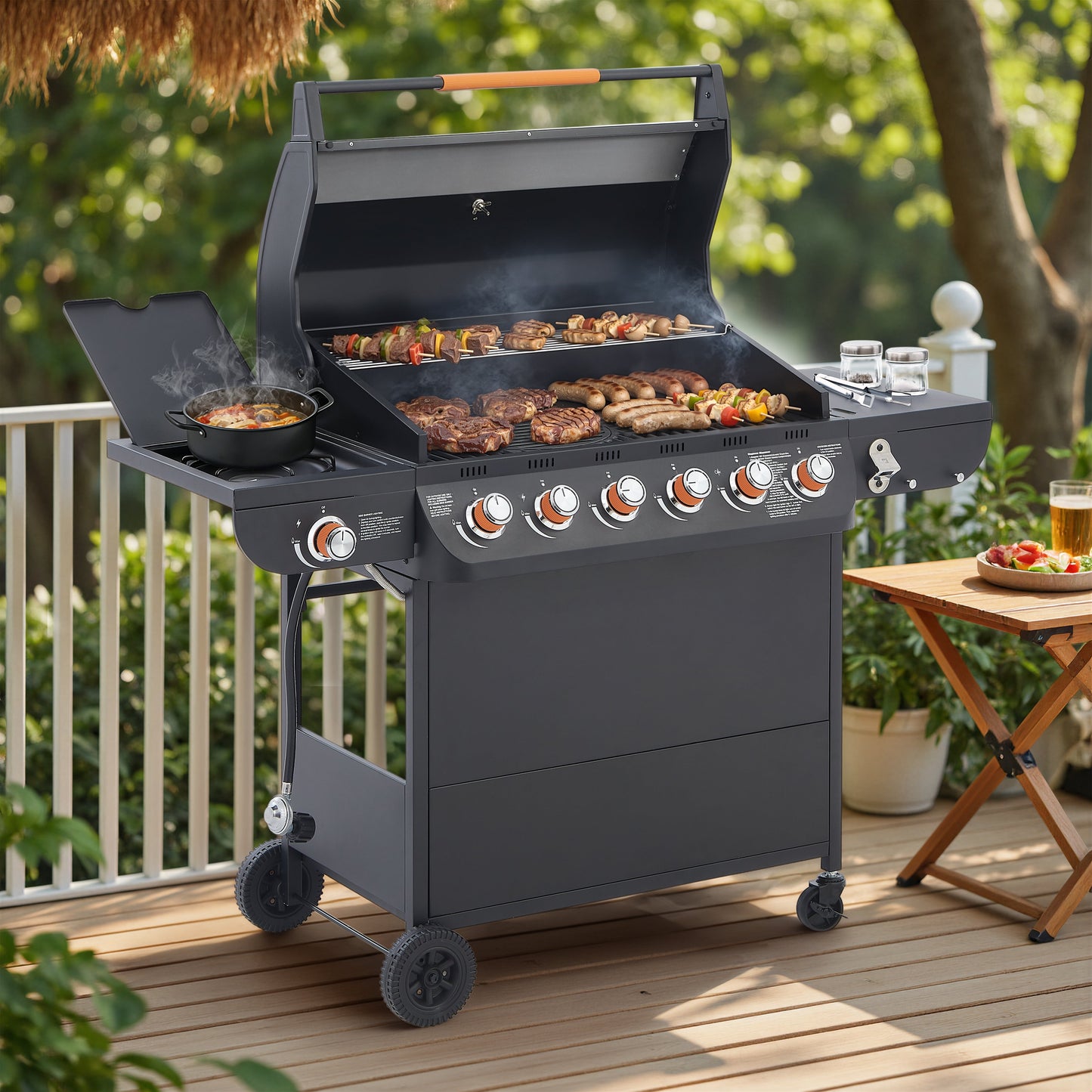 6 Burner Propane Gas Grill for a Backyard
