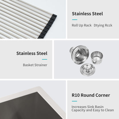 Stainless steel Roll-Up Drying Rack with black end caps HouseOfZazla on Tampa Home & Garden Store