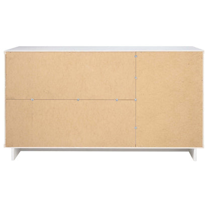 Granville sideboard with full-extension drawers, natural plywood panels, white top and base on Tampa Home & Garden Store