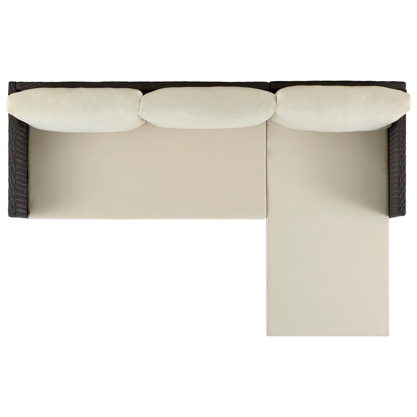 Menton 3-Piece Sectional Set outdoor wicker with beige cushions on Tampa Home & Garden Store