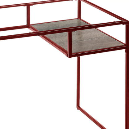 Yasin Glass Top Writing Desk Modern Style