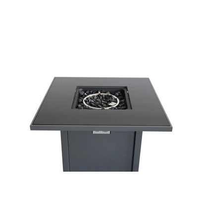 Gray Weather Resistant Fire Pit Table and Lid
