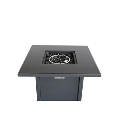 Durable Outdoor Fire Pit Table With Lid Gray