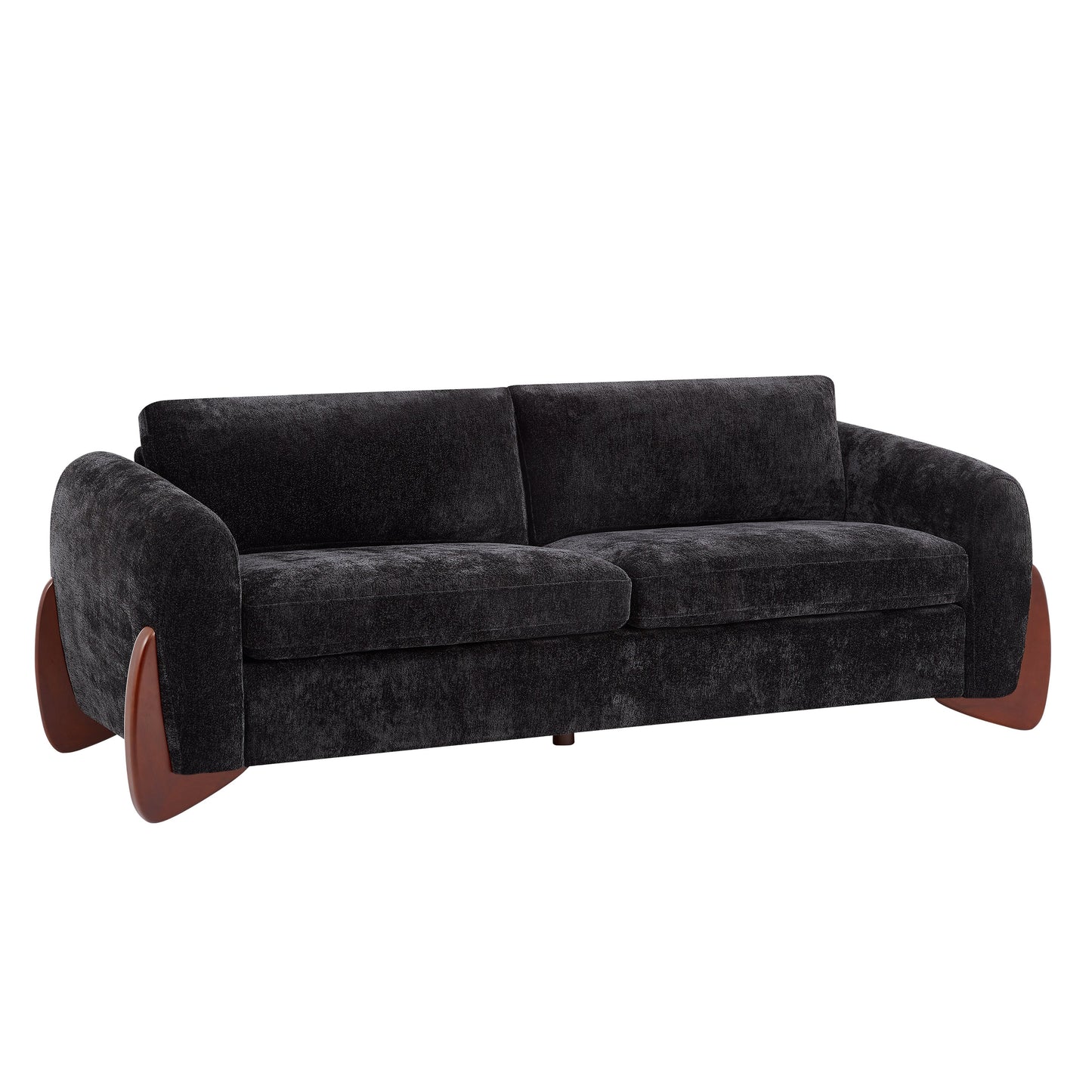 Chenille Sofa with Wooden Legs for a Modern Home