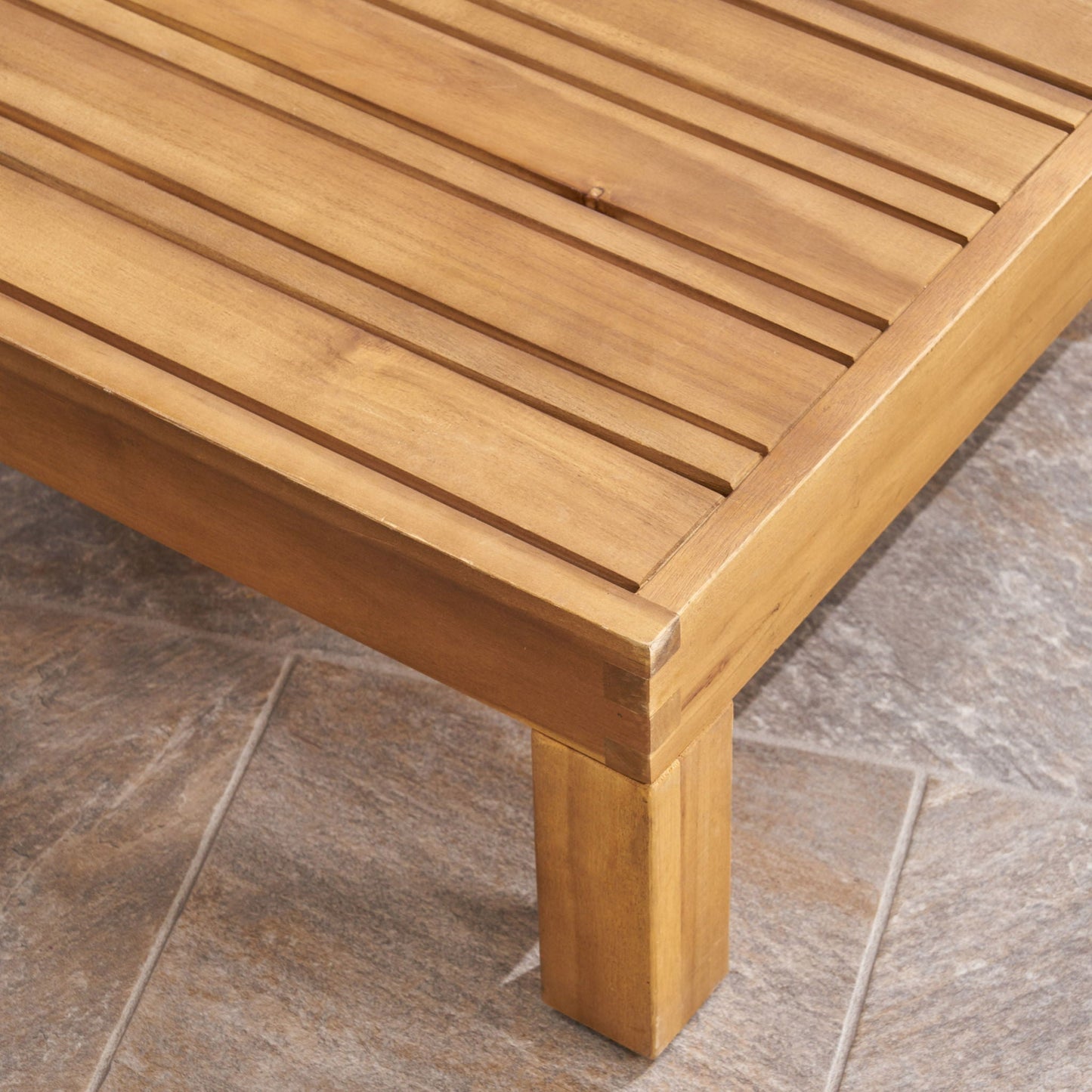 Brava Mid-Century Modern Club Chair wooden outdoor chair with slatted natural wood finish on Tampa Home & Garden Store