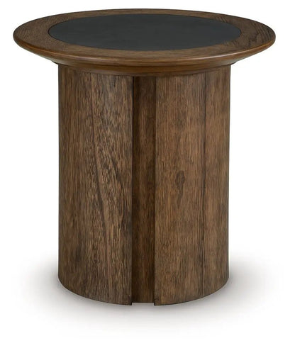 Dontayne Round Table with Dark Top Living Room