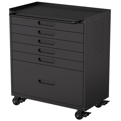 Heavy-duty rolling tool cabinet black with 6 lockable drawers HouseOfZazla on Tampa Home & Garden Store