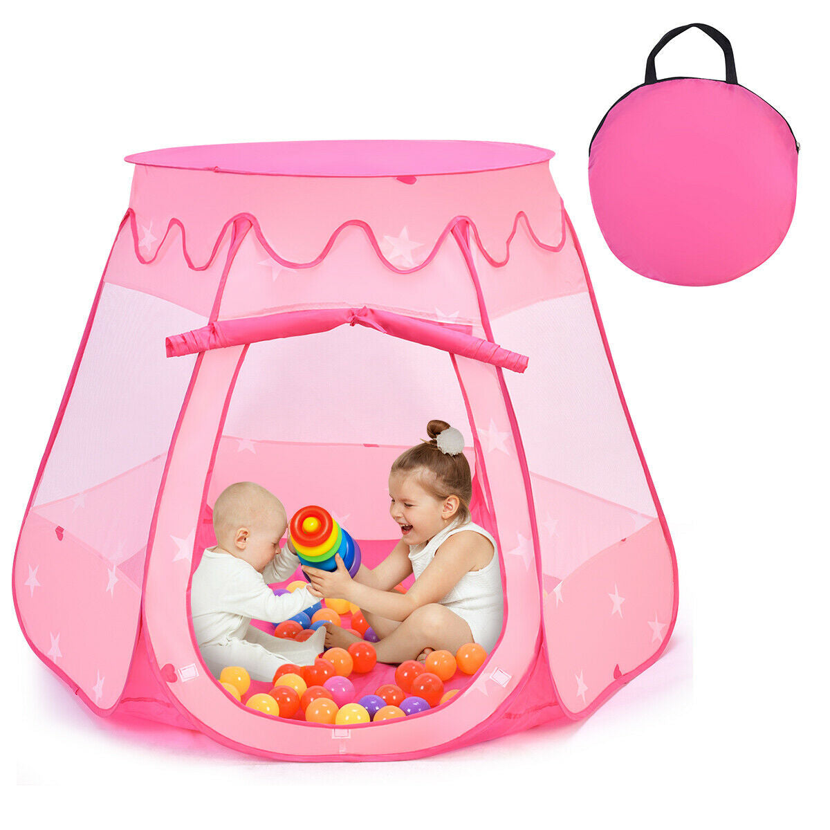 Pink GemGear portable kid play tent with 100 balls and carry bag on Tampa Home & Garden Store