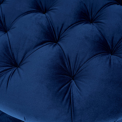 Roquefort 24.5in dog sofa bed, medium; navy blue velvet tufted upholstery by HouseOfZazla on Tampa Home & Garden Store
