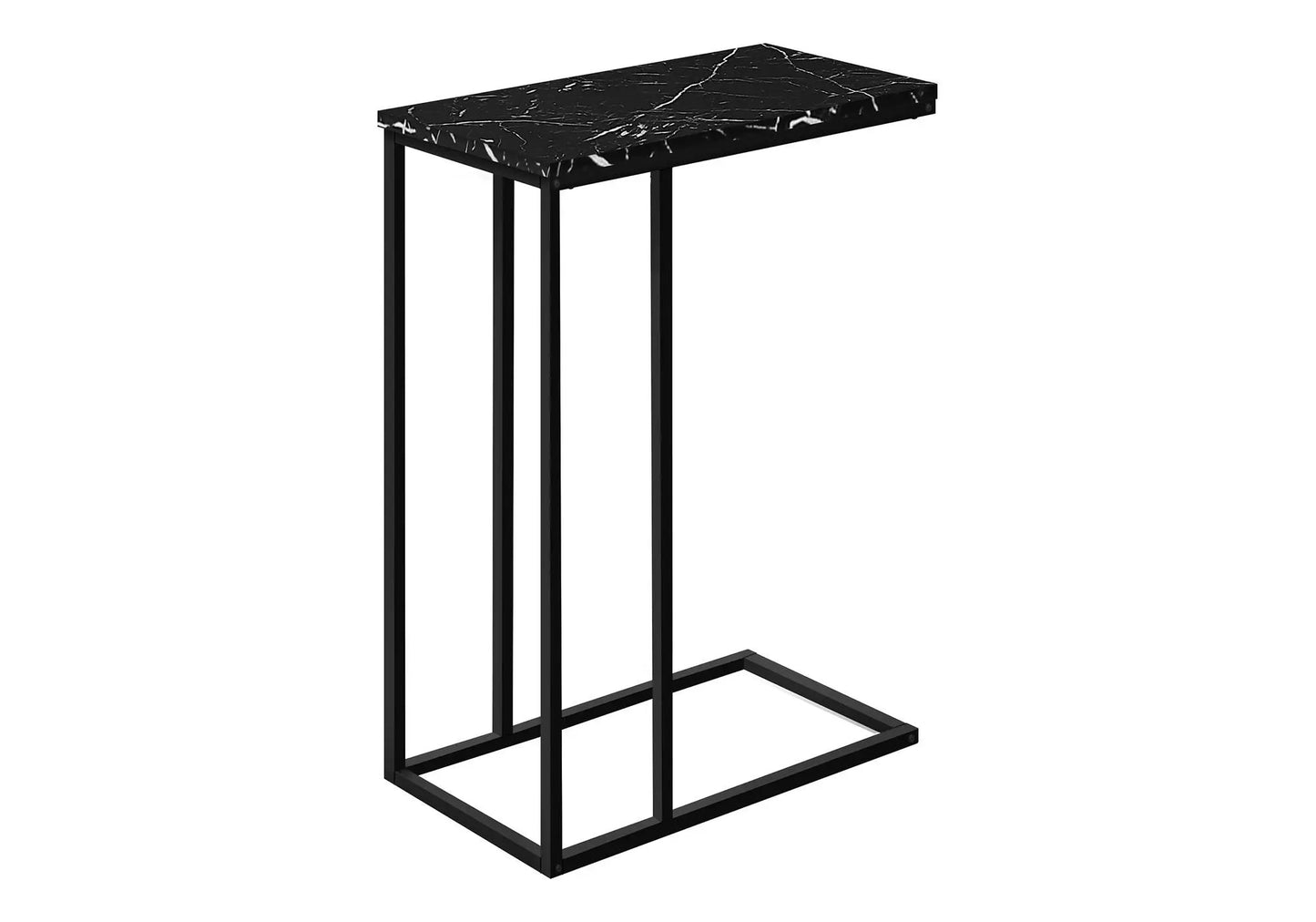 C-shaped accent table with marble-look top and metal frame by Unique Piece Furniture on Tampa Home & Garden Store