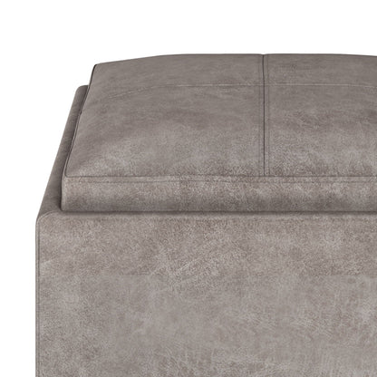 Rockwood Upholstered Cube Ottoman with Tray