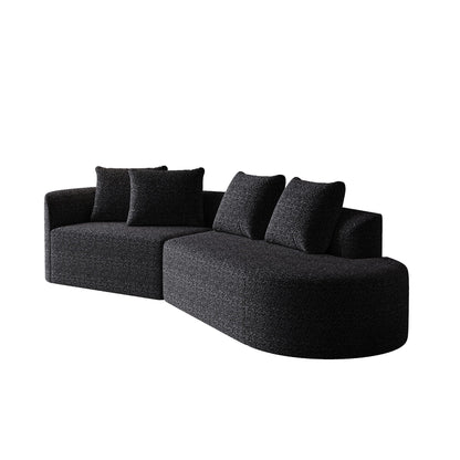 Chenille Sectional Sofa and Soft Throw Pillows