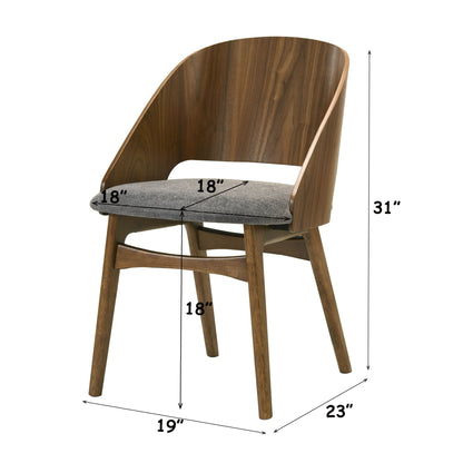 Delmon Side Chair Set dark walnut wood grey padded seat HouseOfZazla on Tampa Home & Garden Store