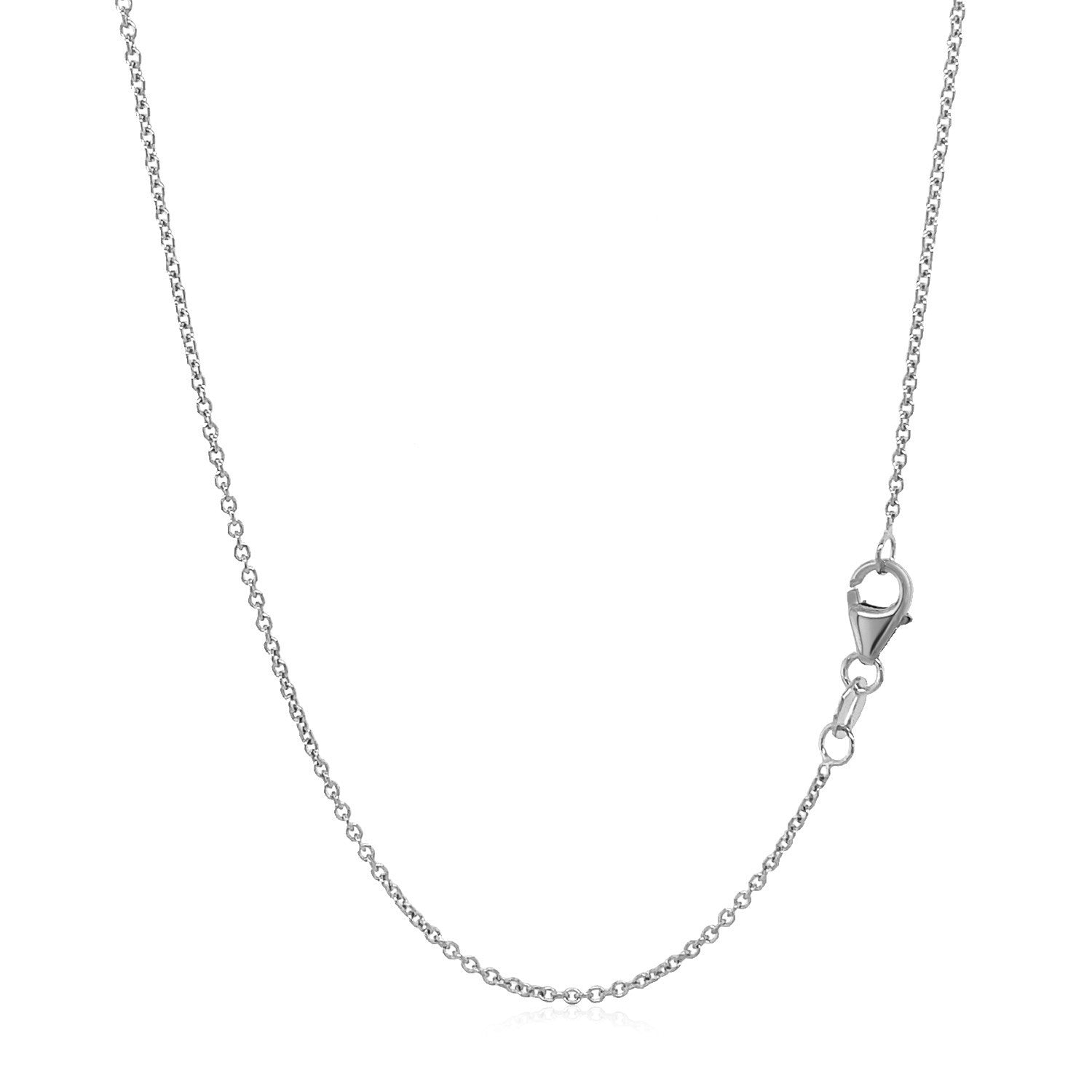 14k white gold round cable link chain necklace 1.2mm, lobster clasp, Bids.com on Tampa Home & Garden Store