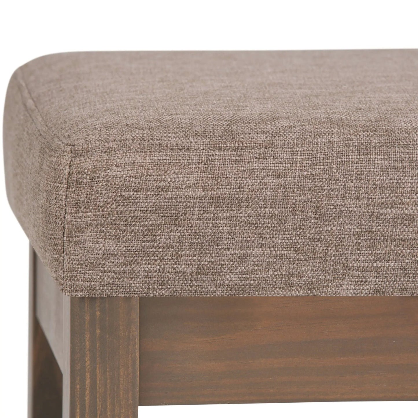 Milltown Upholstered Ottoman Bench With Driftwood