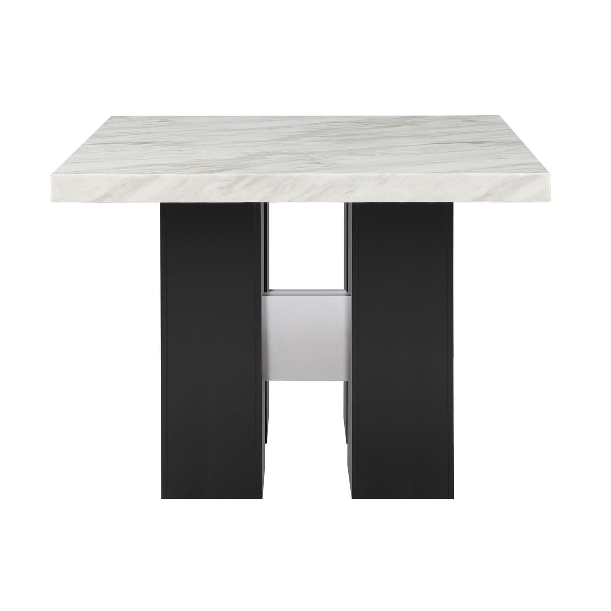 Faux Marble Bar Table with 4 Bar Stools, 5-piece dining set, black base, HouseOfZazla on Tampa Home & Garden Store