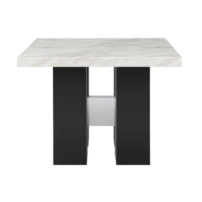 Faux Marble Bar Table with 4 Bar Stools, 5-piece dining set, black base, HouseOfZazla on Tampa Home & Garden Store