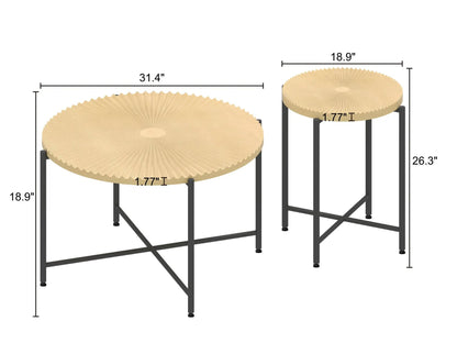 Radial Pattern Coffee and End Table Cover Set