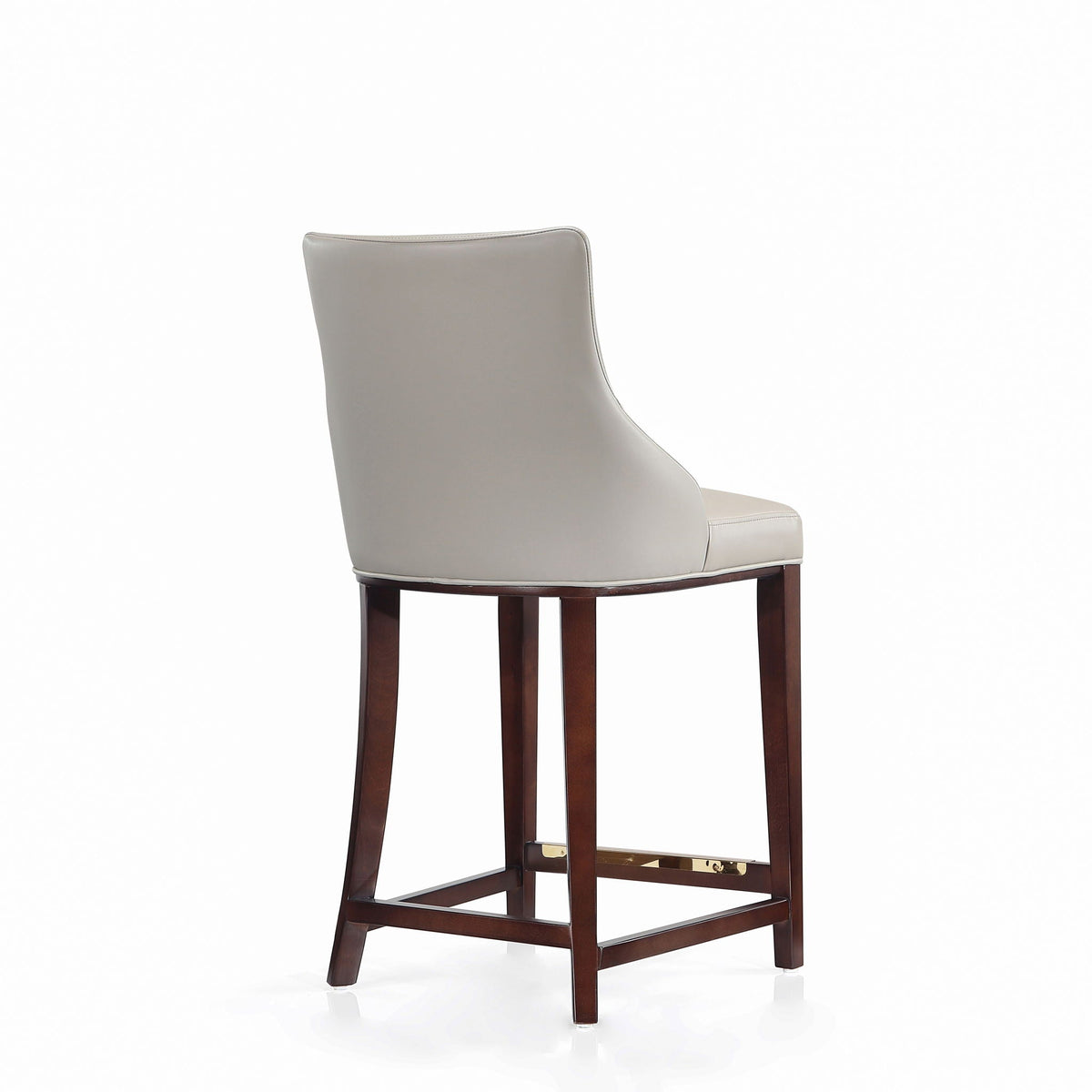 Shubert Counter Stool HouseOfZazla, beige leather, dark wood legs, counter-height on Tampa Home & Garden Store