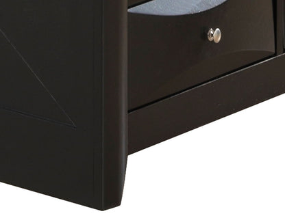 Storage bed by HouseOfZazla in black finish with a bottom drawer and silver knob on Tampa Home & Garden Store