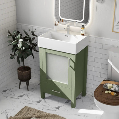 Bathroom Vanity with Ceramic Sink and Storage