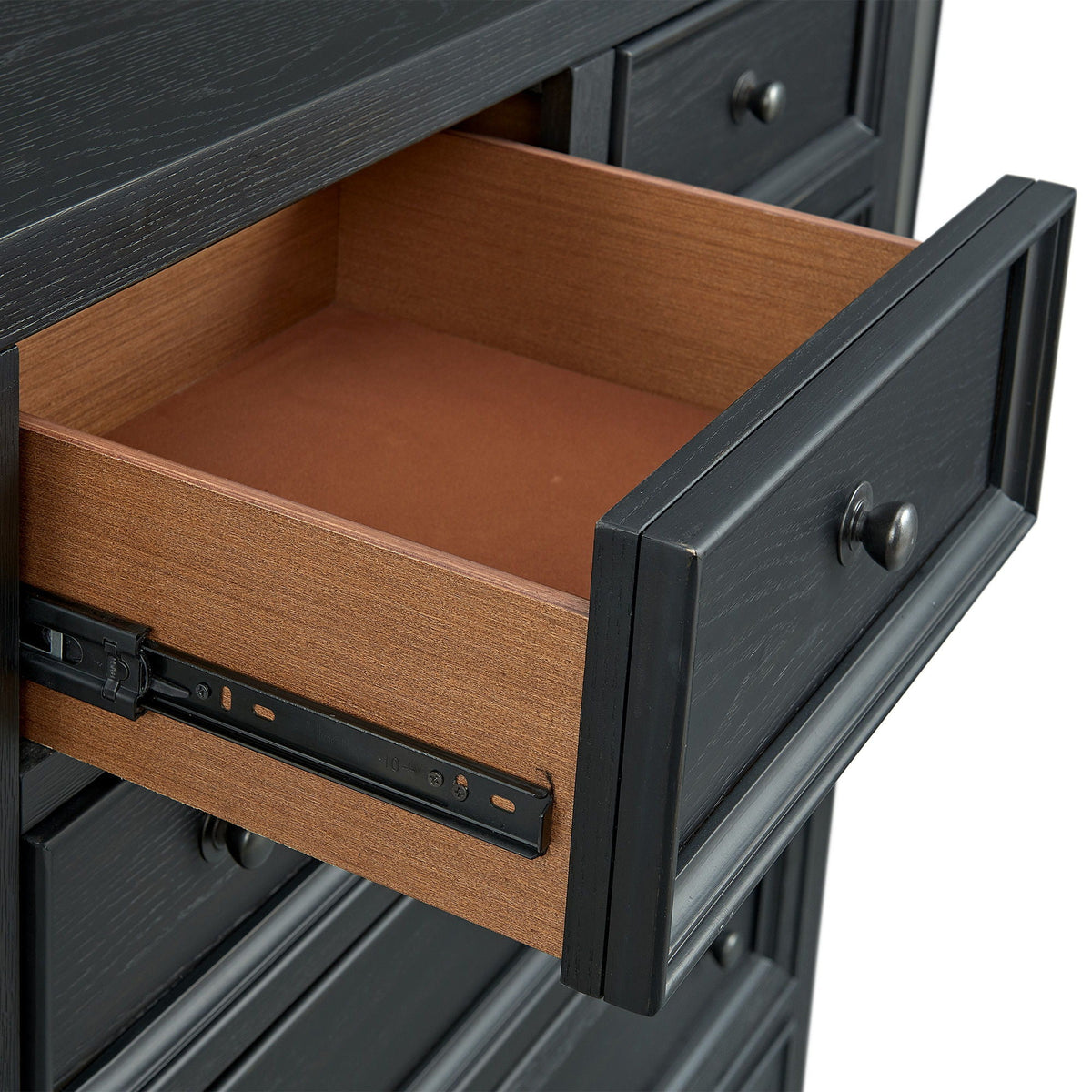 6 Drawer Chest with Smooth Slides black finish, wood interior, HouseOfZazla accent chest on Tampa Home & Garden Store