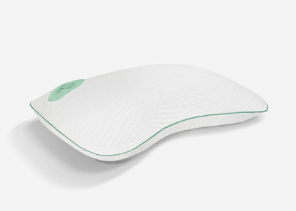 BedGear Level Cuddle Curve Backrest Pillow in white with green piping, HouseOfZazla on Tampa Home & Garden Store