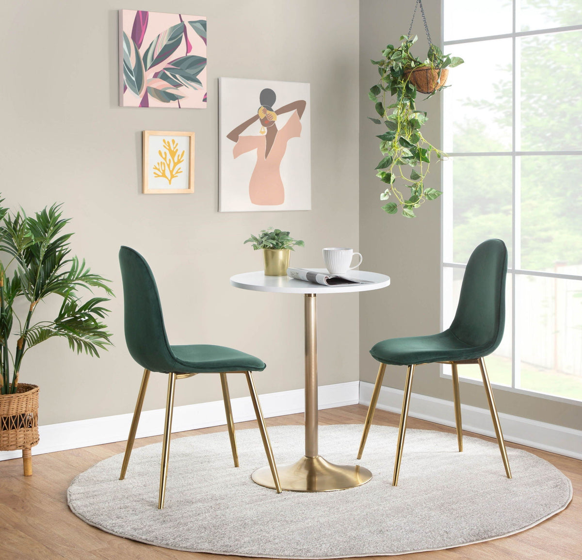 Pebble Adjustable Height Table with wood top and brass metal base by HouseOfZazla on Tampa Home & Garden Store