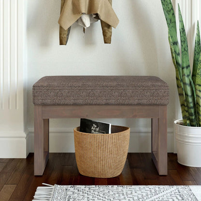 Milltown Upholstered Ottoman Bench With Driftwood