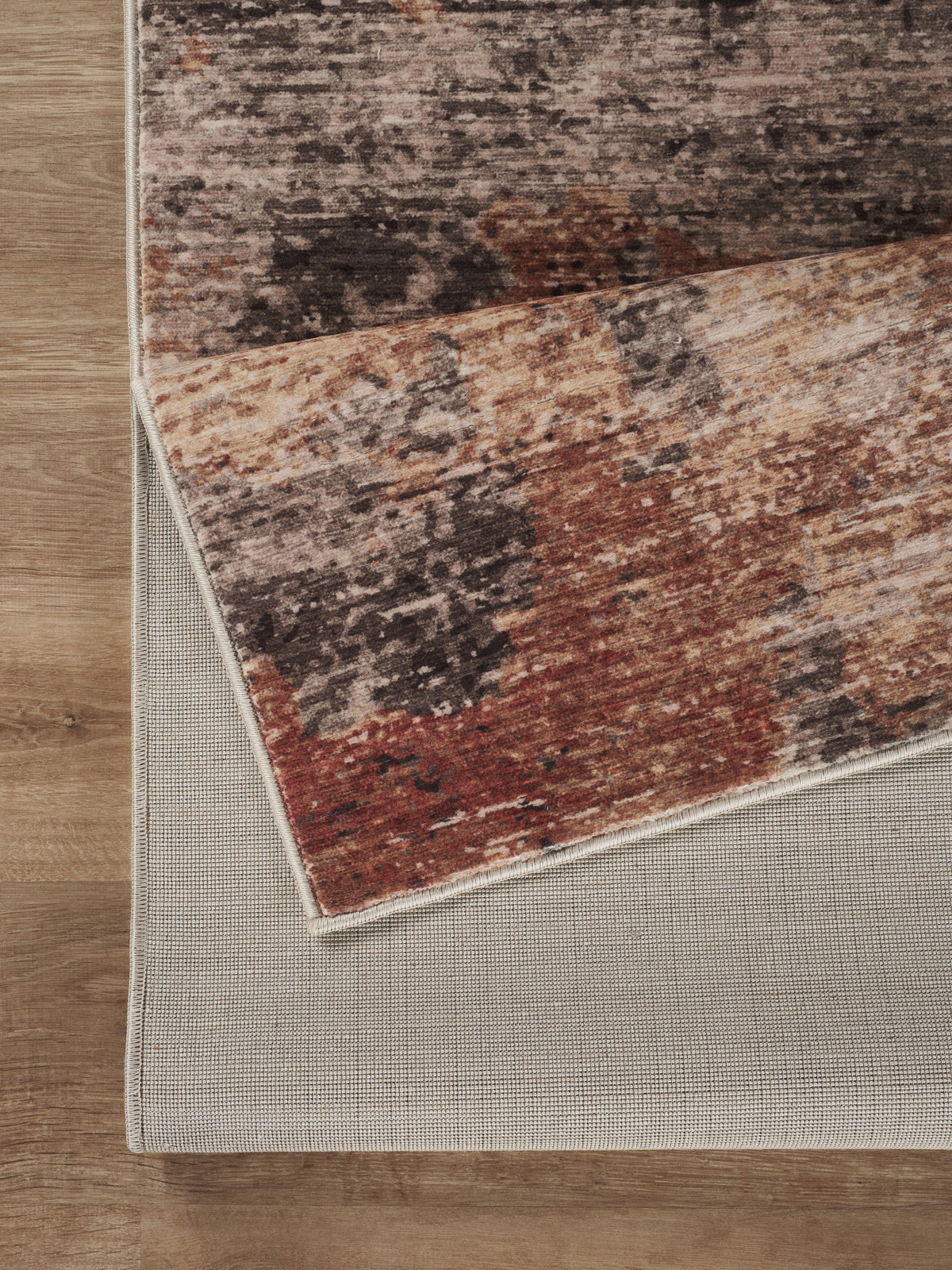 Jewel And Soft Abstract Pattern Polyester Rug by HouseOfZazla in red, brown and cream tones on Tampa Home & Garden Store