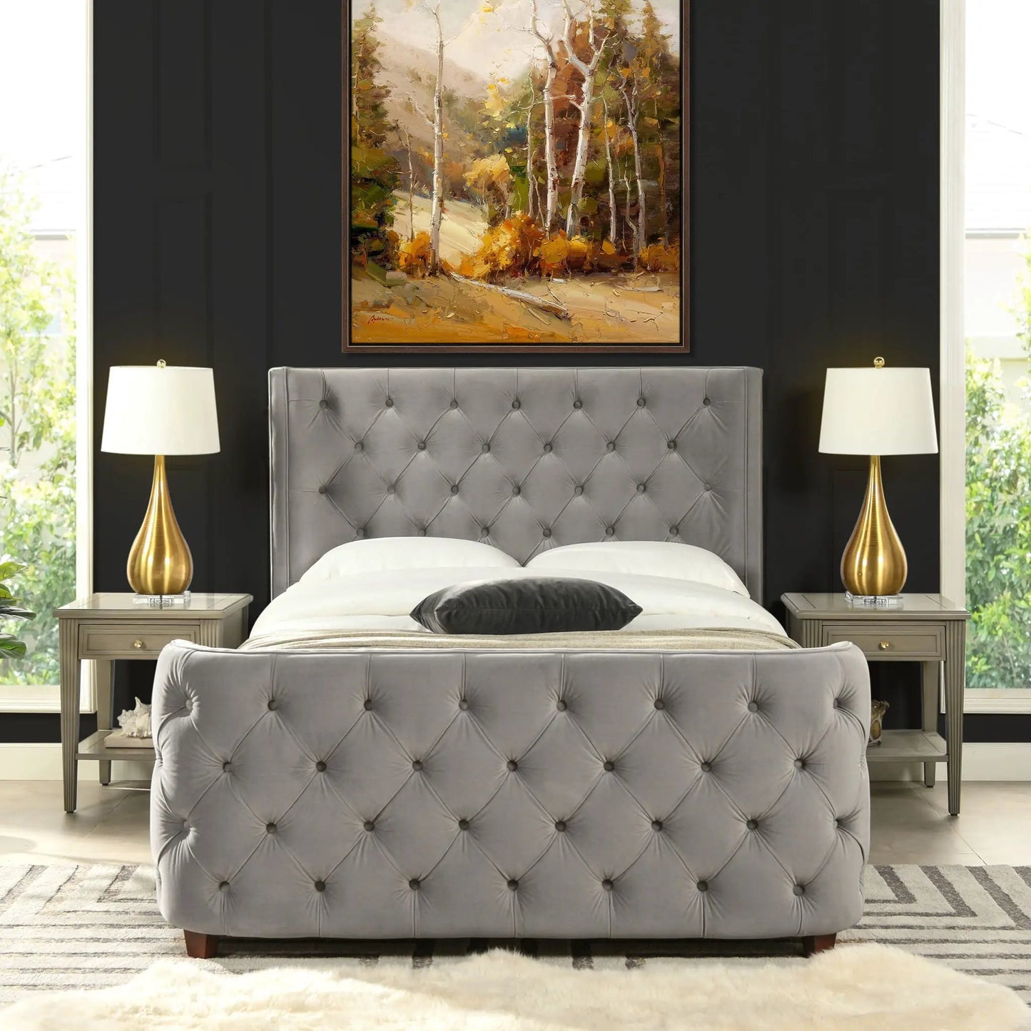 Brooklyn Tufted Bed Headboard and Footboard Set