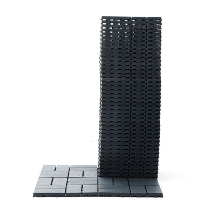 Interlocking Deck Tiles 44 Pack in dark gray stackable easy-install by HouseOfZazla on Tampa Home & Garden Store